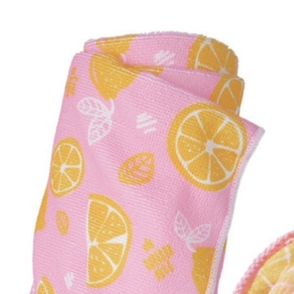🌺 Ulta Lemon Pink Towel & Drawstring Backpack Set NWT - Picture 2 of 7